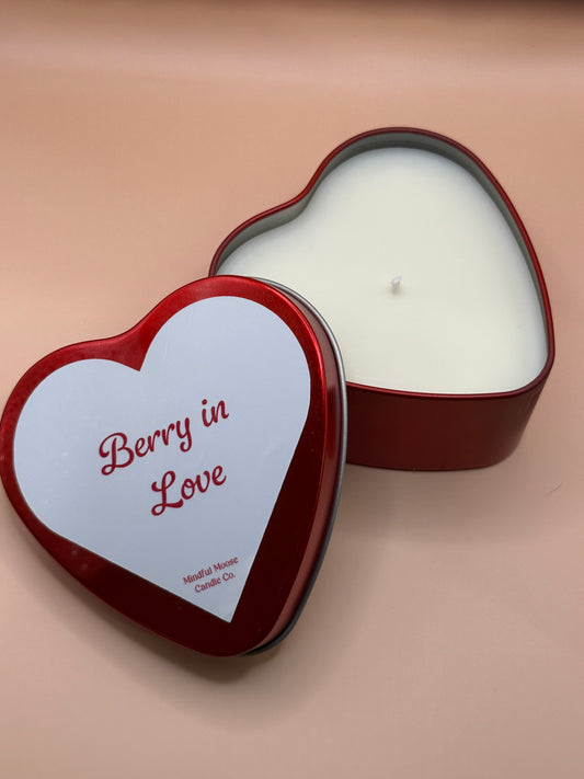 Berry in Love Heart Candle